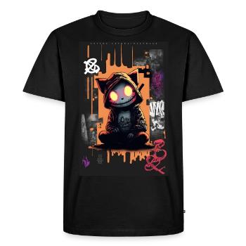 Devilish Cat par ART8NS - Art ON Streetwear - T-shirt Premium bio Homme - noir - Devant - Nico (187cm)
