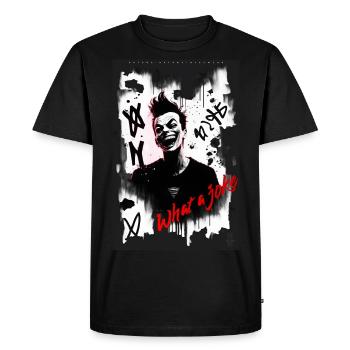 What a Joke by ART8NS - Art ON Streetwear - Men's Premium Organic T-Shirt - black - Front - Nico (187cm)