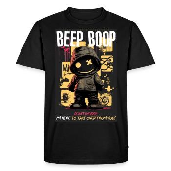 Beep Boop by ART8NS - Art ON Streetwear - Men's Premium Organic T-Shirt - black - Front - Nico (187cm)