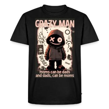 Crazy man par ART8NS - Art ON Streetwear - T-shirt Premium bio Homme - noir - Devant - Nico (187cm)
