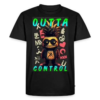 Outta Control by ART8NS - Art ON Streetwear - Men's Premium Organic T-Shirt - black - Front - Nico (187cm)