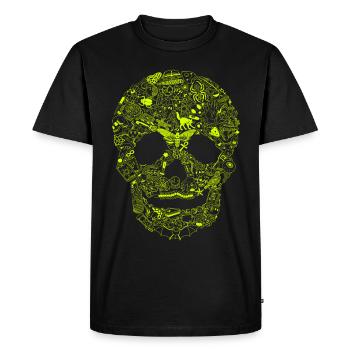 Gothic Skull Goth Style Dark Heavy Metal WGT - Men's Premium Organic T-Shirt - black - Front - Nico (187cm)