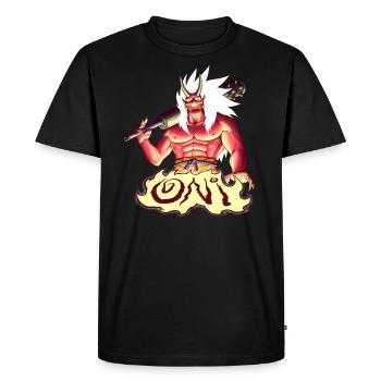 Red Oni - Men's Premium Organic T-Shirt - black - Front - Nico (187cm)