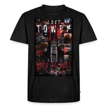 Lost Tower par ART8NS - Art ON Streetwear - T-shirt Premium bio Homme - noir - Devant - Nico (187cm)