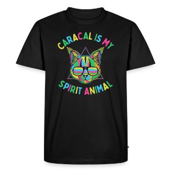 Caracal est mon animal spirituel - T-shirt Premium bio Homme - noir - Devant - Nico (187cm)