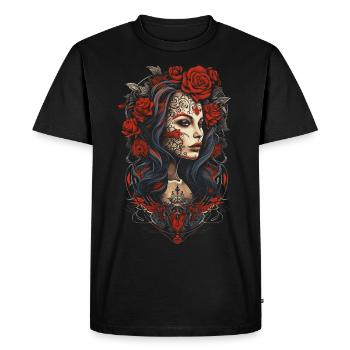 Les femmes et les roses - T-shirt Premium bio Homme - noir - Devant - Nico (187cm)