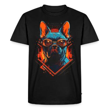 French Bulldog - Men's Premium Organic T-Shirt - black - Front - Nico (187cm)