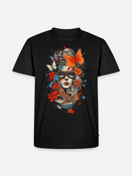 Unikate, Blumen und Frauen - Männer Premium Bio T-Shirt - Schwarz
