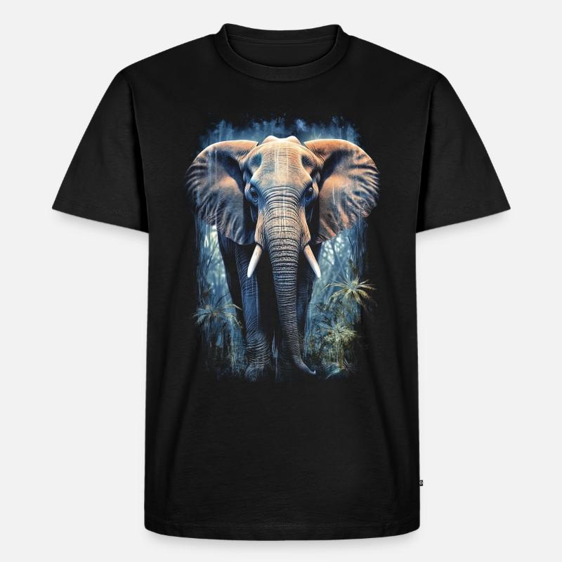 Elefant - Männer Premium Bio T-Shirt - Schwarz