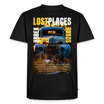 Lost Roads réalisé par ART8NS - Art ON Streetwear - T-shirt Premium bio Homme - noir - Devant - Nico (187cm)