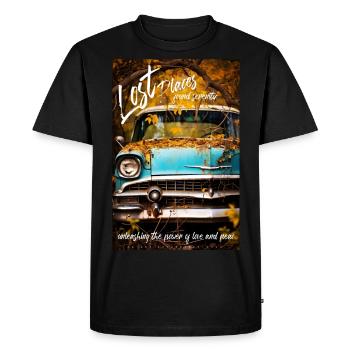 Lost places car by ART8NS - Art ON Streetwear - T-shirt Premium bio Homme - noir - Devant - Nico (187cm)