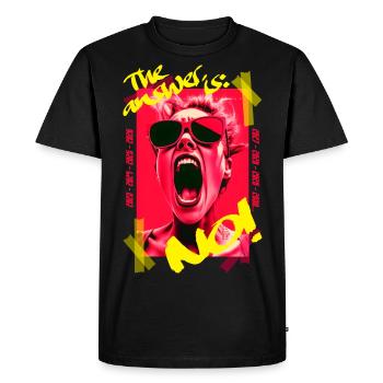 La réponse est : NON ! par ART8NS - Art ON Streetwear - T-shirt Premium bio Homme - noir - Devant - Nico (187cm)