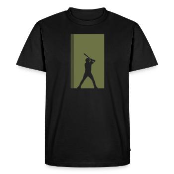 Baseball Batte Joueur de baseball - T-shirt Premium bio Homme - noir - Devant - Nico (187cm)