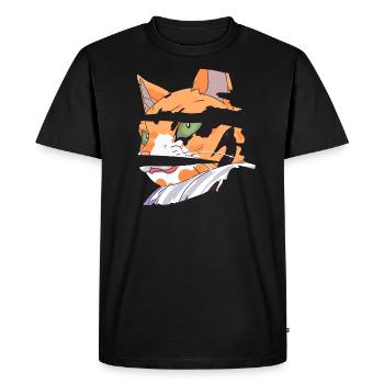 « La Lune noire et les chats d’Halloween: un design - T-shirt Premium bio Homme - noir - Devant - Nico (187cm)