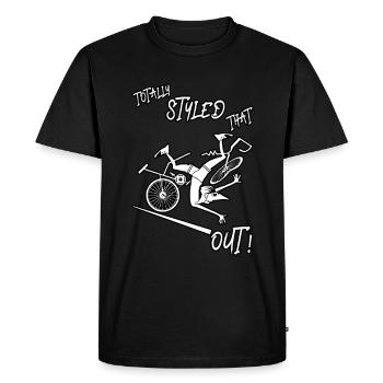 Funny Bike Accident, Bicycle Crash, Cycling Injury - Men's Premium Organic T-Shirt - black - Front - Nico (187cm)