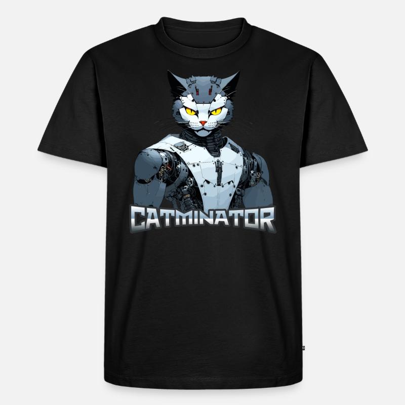 Catminator - Männer Premium Bio T-Shirt - Schwarz