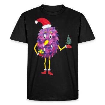 Monstre De Noël, Monstre Mignon, Noël - T-shirt Premium bio Homme - noir - Devant - Nico (187cm)