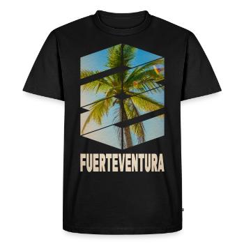Fuerteventura Summer Sun Beach Sea Palm Trees - Men's Premium Organic T-Shirt - black - Front - Nico (187cm)
