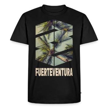Fuerteventura Summer Sun Beach Sea Palm Trees - Men's Premium Organic T-Shirt - black - Front - Nico (187cm)