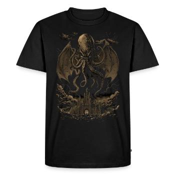 Cthulhu-Horror - Männer Premium Bio T-Shirt - Schwarz - Vorne - Nico (187cm)