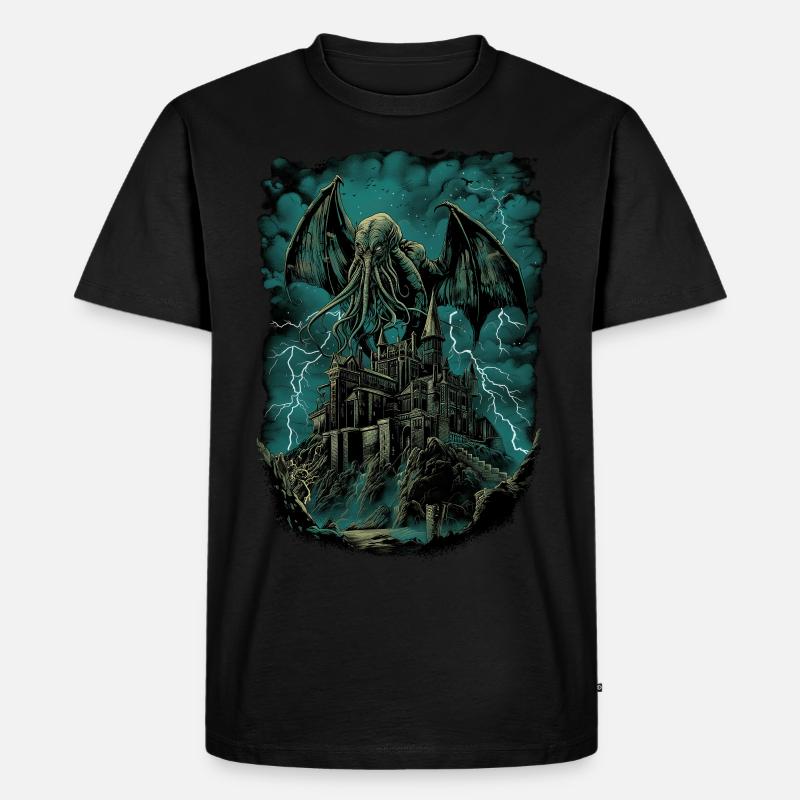 NIght des Cthulhu - Männer Premium Bio T-Shirt - Schwarz
