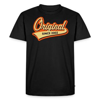 Original depuis 2002 (année de naissance, anniversaire / 3C) - T-shirt Premium bio Homme - noir - Devant - Nico (187cm)