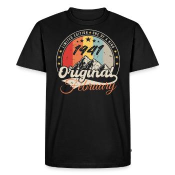 Anniversaire Cadeau Février 1941 Millésime 83 Ans - T-shirt Premium bio Homme - noir - Devant - Nico (187cm)