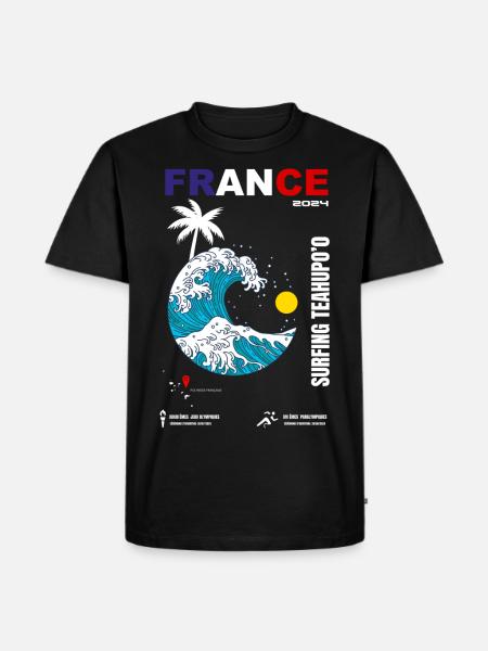SURFING TEAHUPO'O - T-shirt Premium bio Homme - noir