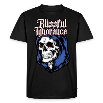 Red-Eyed Skull Hood - TonzoBeast - Men's Premium Organic T-Shirt - black - Front - Nico (187cm)