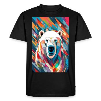 Ours Polaire Ours Polaire Coloré - T-shirt Premium bio Homme - noir - Devant - Nico (187cm)