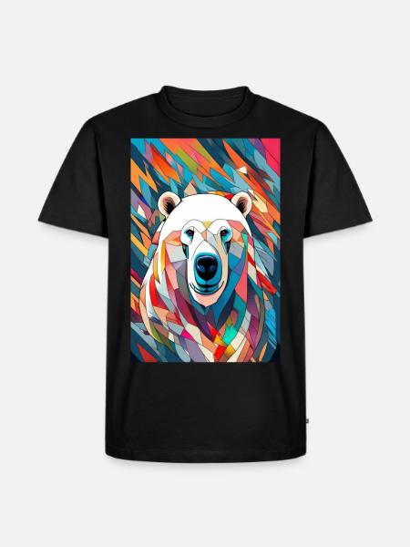 Eisbär Polarbär Bunt - Männer Premium Bio T-Shirt - Schwarz