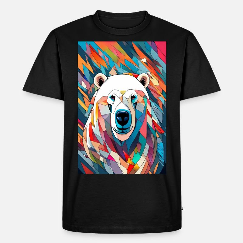 Eisbär Polarbär Bunt - Männer Premium Bio T-Shirt - Schwarz