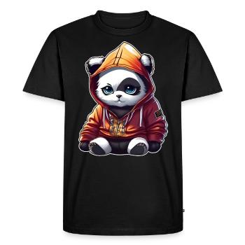 Cool Cat avec sweat à capuche - T-shirt Premium bio Homme - noir - Devant - Nico (187cm)