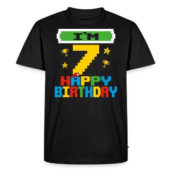 Seven 7yr 7th Birthday Happy Birthday 7 Years Old - T-shirt Premium bio Homme - noir - Devant - Nico (187cm)