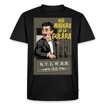 GROUCHO More Wood - Men's Premium Organic T-Shirt - black - Front - Nico (187cm)