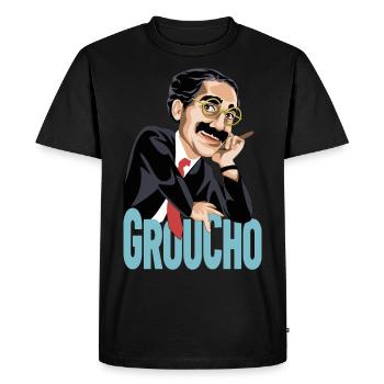 GROUCHO Le grand comédien du XXe siècle - T-shirt Premium bio Homme - noir - Devant - Nico (187cm)
