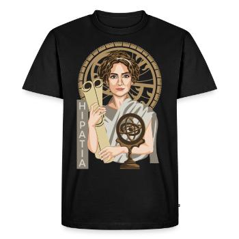 Hypatie d’Alexandrie - T-shirt Premium bio Homme - noir - Devant - Nico (187cm)