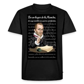 Cervantes - T-shirt Premium bio Homme - noir - Devant - Nico (187cm)