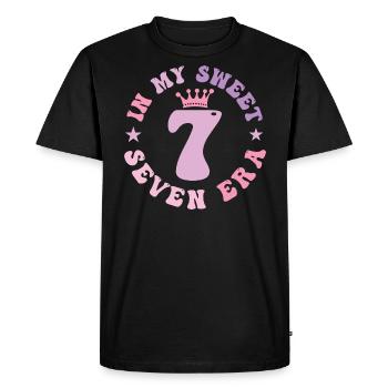In My Sweet Seven Era 7th Birthday groovy 7th - Men's Premium Organic T-Shirt - black - Front - Nico (187cm)