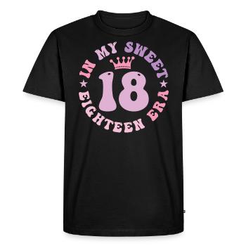 In My Sweet Eighteen Era 18th Birthday Groovy 18th - Men's Premium Organic T-Shirt - black - Front - Nico (187cm)