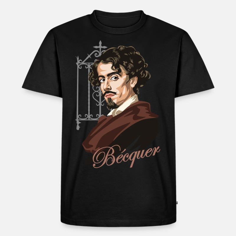 Gustavo Adolfo Bécquer - Männer Premium Bio T-Shirt - Schwarz