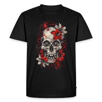 Crâne Vintage – Élégance et Audace - T-shirt Premium bio Homme - noir - Devant - Nico (187cm)