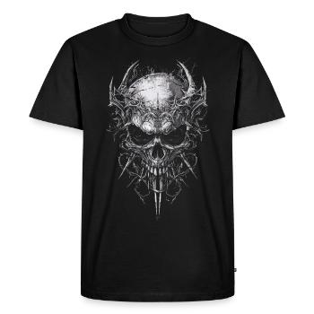 Crâne gothique détaillé avec éléments sombres - T-shirt Premium bio Homme - noir - Devant - Nico (187cm)