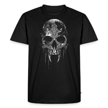 Crâne Viking Tribal Puissant - T-shirt Premium bio Homme - noir - Devant - Nico (187cm)