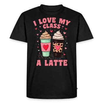 Teachers Valentine Day - I Love My Class A Latte - T-shirt Premium bio Homme - noir - Devant - Nico (187cm)