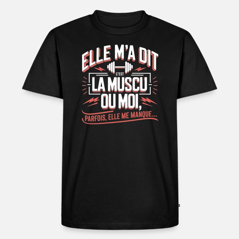 Bodybuilding oder ich - Männer Premium Bio T-Shirt - Schwarz