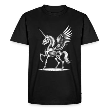 Skeleton Pegasus Unicorn – Mystical & Dark - Men's Premium Organic T-Shirt - black - Front - Nico (187cm)