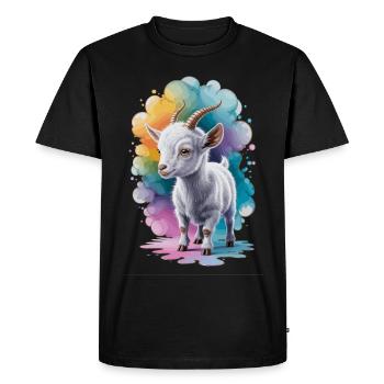 Colorful Baby Goat – Cute & Playful Design - Men's Premium Organic T-Shirt - black - Front - Nico (187cm)