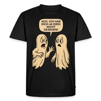 Oh, je ne t’ai pas vu depuis des lustres (fantômes) - T-shirt Premium bio Homme - noir - Devant - Nico (187cm)