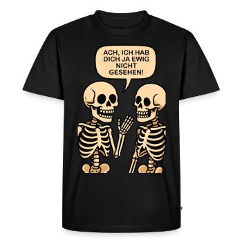 Oh, je ne t’ai pas vu depuis des lustres ! (Squelette) - T-shirt Premium bio Homme - noir - Devant - Nico (187cm)